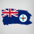 Flag of  Queensland brush strokes. FlagÃÂ State of Queensland on transparent background Royalty Free Stock Photo